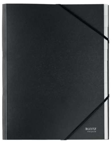 LEITZ - CARPETA CLASIFICADORA DE CARTON 12 POSICIONES A4 RECYCLE 100% NEGRO (Ref.39150095)