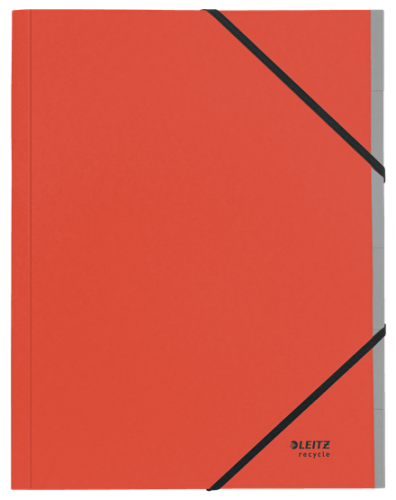 LEITZ - CARPETA CLASIFICADORA DE CARTON 6 POSICIONES A4 RECYCLE 100% ROJO (Ref.39140025)