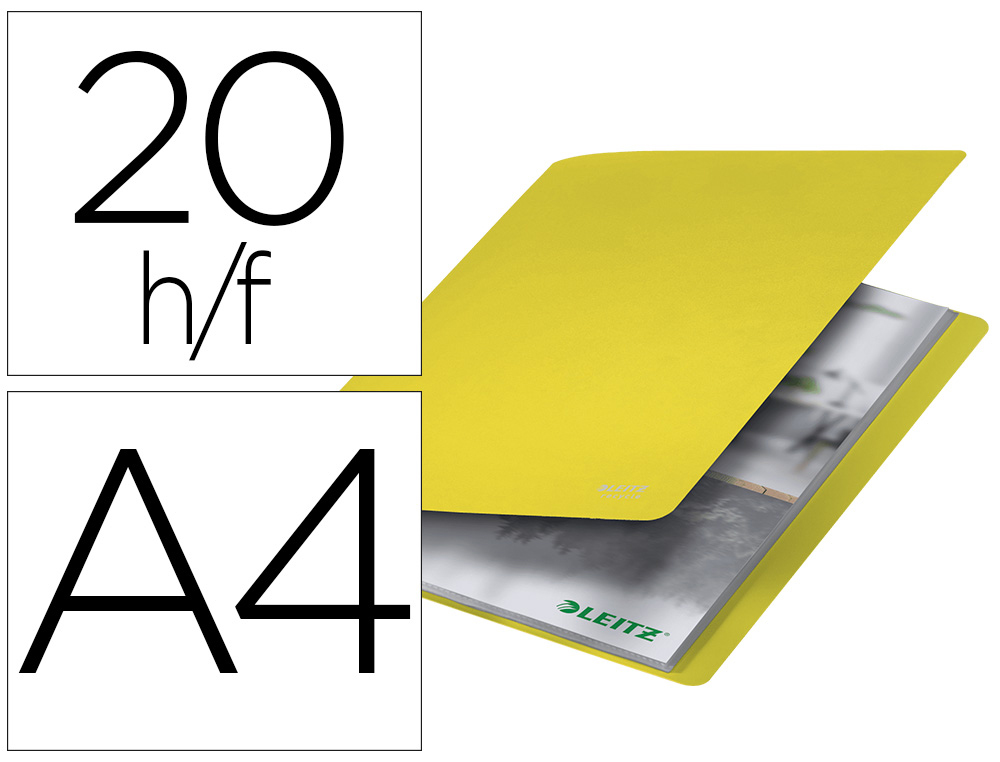 LEITZ - CARPETA POLIPROPILENO CON 20 FUNDAS A4 RECYCLE AMARILLO (Ref.46760015)