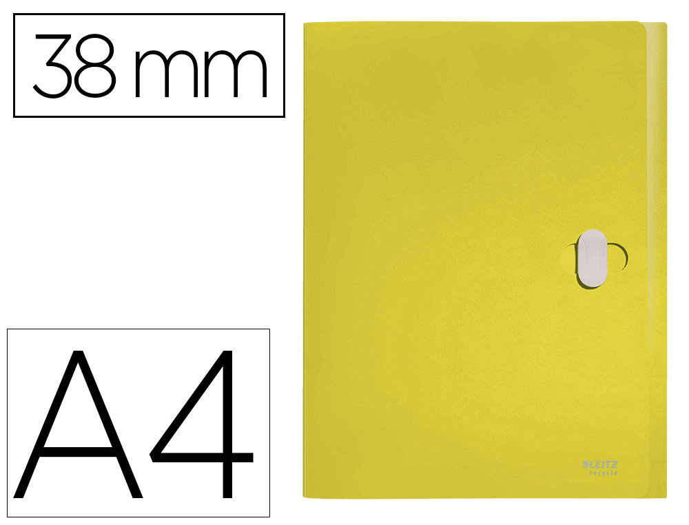 LEITZ - CARPETA POLIPROPILENO DE PROYECTOS 38MM Y CIERRE BROCHE GIRATORIO A4 RECYCLE AMARILLO (Ref.46230015)