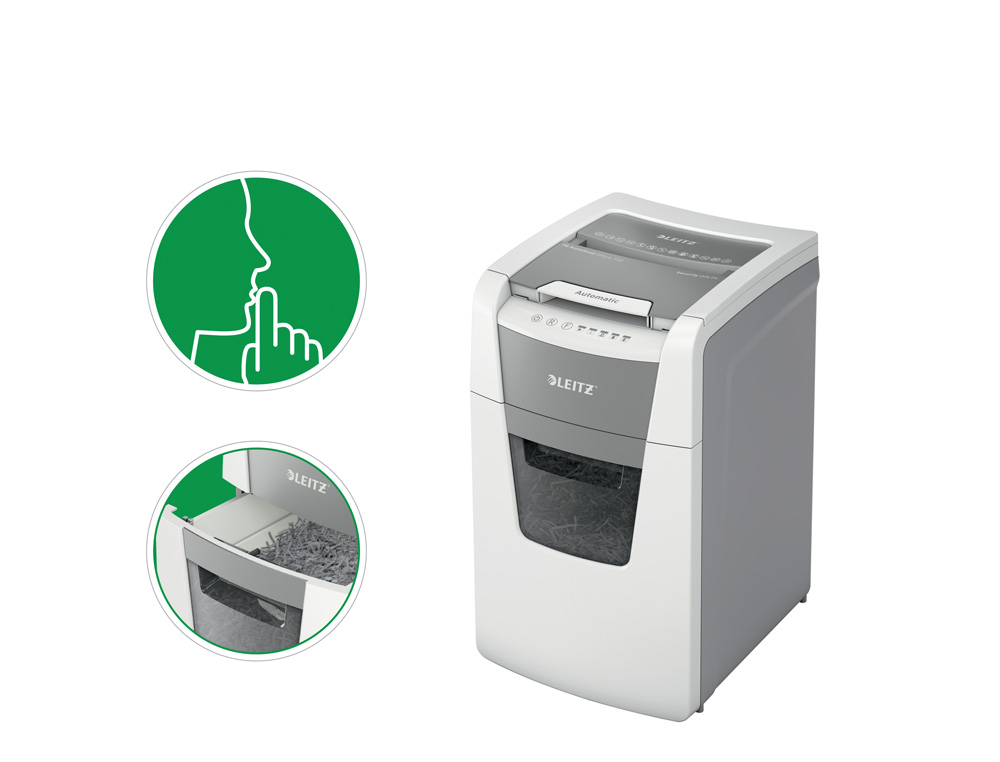 LEITZ - DESTRUCTORA IQ HOME OFFICE 150 P4 (10h CONFETI) BLANCA
Nv.seg.4 - particula 4x28mm dep.23L (Ref.80130000)