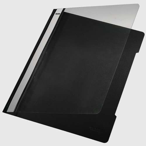 LEITZ - DOSSIER FASTENER (PLASTICO) PVC A4 con TARJETERO NEGRO (Ref.41910095)