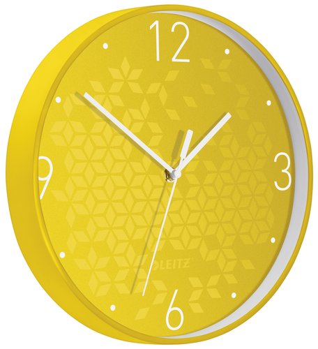 LEITZ - RELOJ PARED WOW ANALOGICO 29 CM Ø AMARILLO (Ref.90150016)