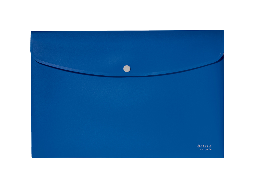 LEITZ - SOBRES POLIPROPILENO OPACO A4 CON BROCHE BOTON RECYCLE AZUL (Ref.46780035)