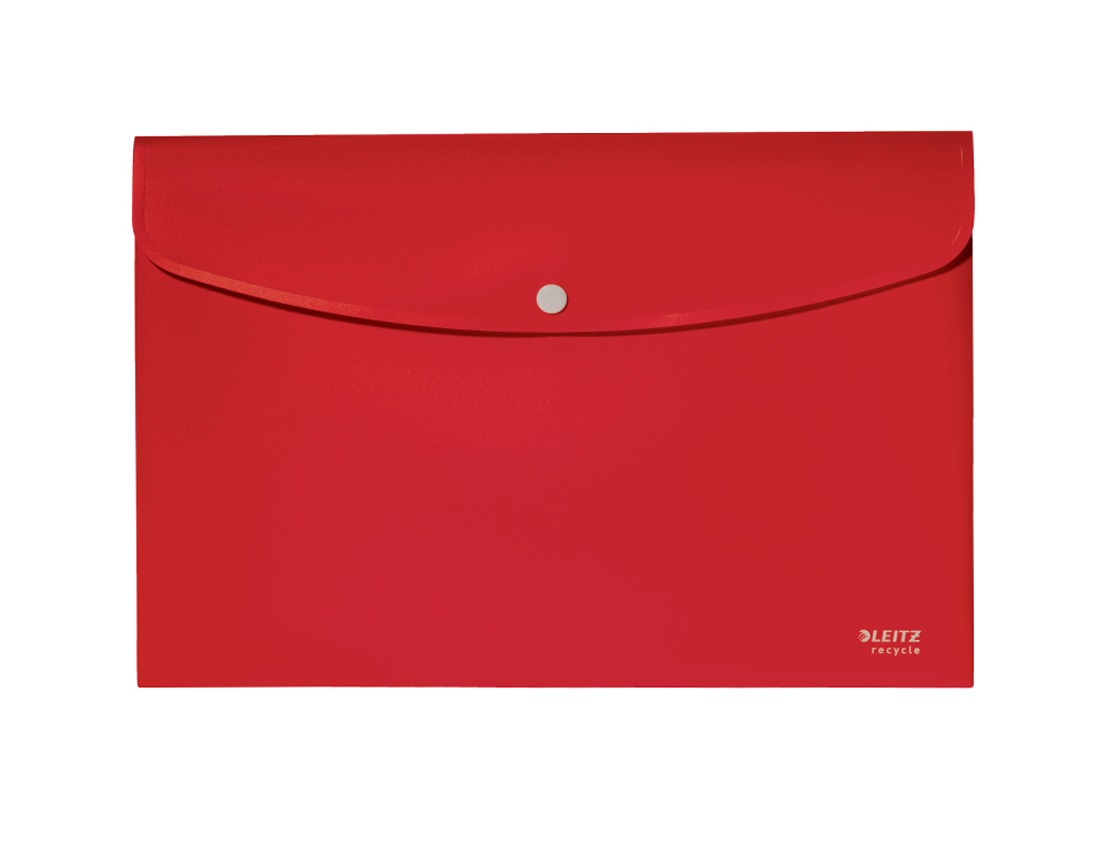LEITZ - SOBRES POLIPROPILENO OPACO A4 CON BROCHE BOTON RECYCLE ROJO (Ref.46780025)