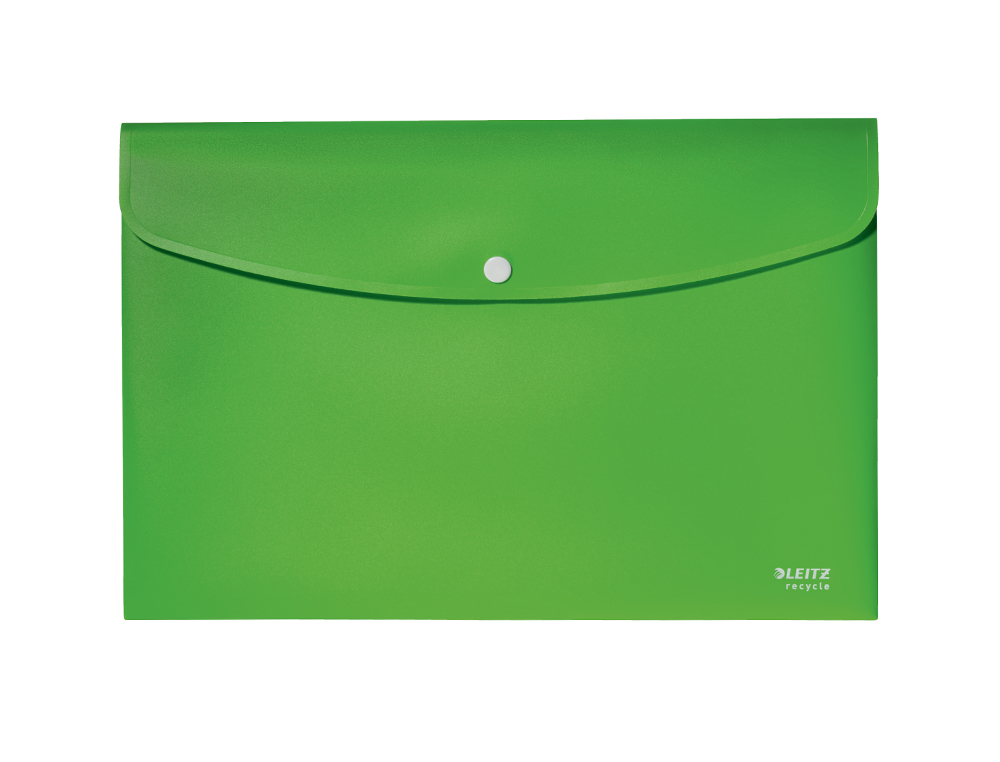 LEITZ - SOBRES POLIPROPILENO OPACO A4 CON BROCHE BOTON RECYCLE VERDE (Ref.46780055)
