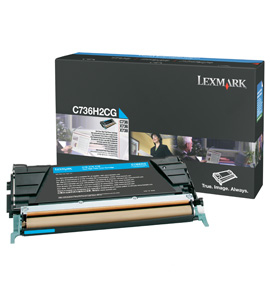 LEXMARK - C736, X736, X738 Cartucho de toner cian Alto Rendimiento (10K) (Ref.C736H2CG)