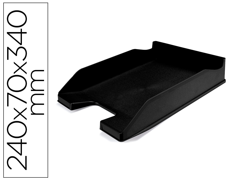 LIDERPAPEL - BANDEJA SOBREMESA ECOUSE 100% PLASTICO RECICLADO 240X70X340MM COLOR NEGRO (Ref.BP16)