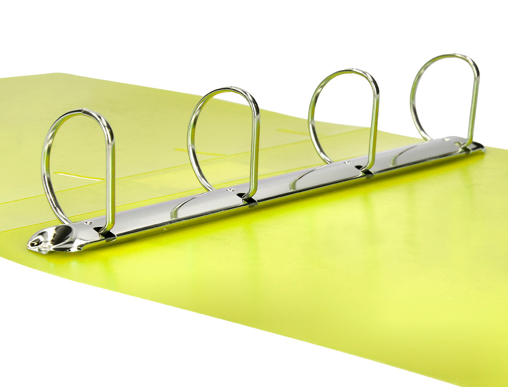 LIDERPAPEL - CARPETA 4 ANILLAS MIXTAS 40 MM POLIPROPILENO DIN A4 AMARILLO FLUOR OPACO (Ref.CH42)