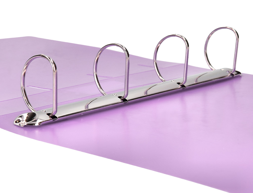 LIDERPAPEL - CARPETA 4 ANILLAS MIXTAS 40 MM POLIPROPILENO DIN A4 LAVANDA OPACO (Ref.CH44)