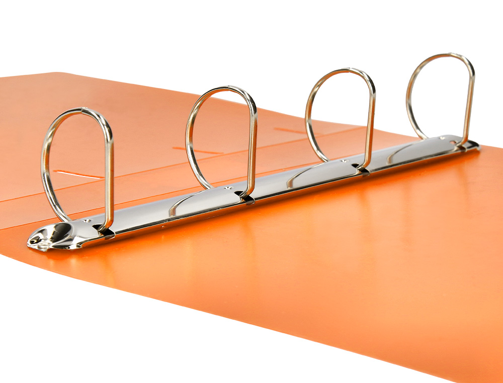 LIDERPAPEL - CARPETA 4 ANILLAS MIXTAS 40 MM POLIPROPILENO DIN A4 NARANJA FLUOR OPACO (Ref.CH43)