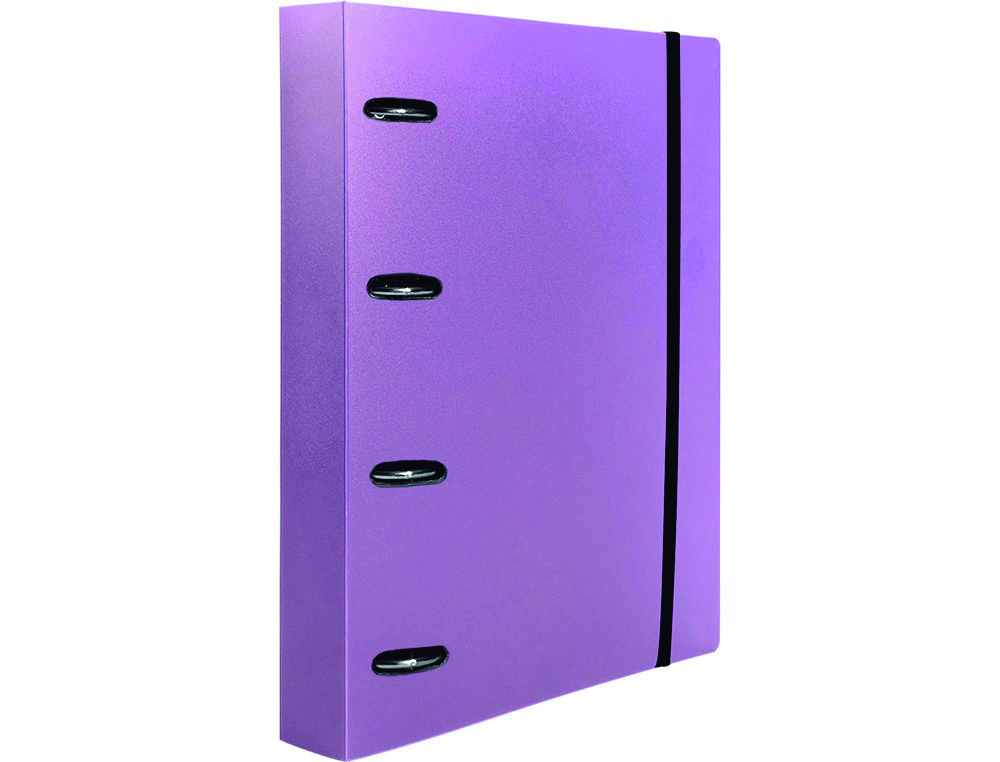 LIDERPAPEL - CARPETA CON RECAMBIO A4 CUADRO 5MM 100 HOJAS 80G POLIPROPILENO 4 ANILLAS 40MM LAVANDA OPACO (Ref.CH69)