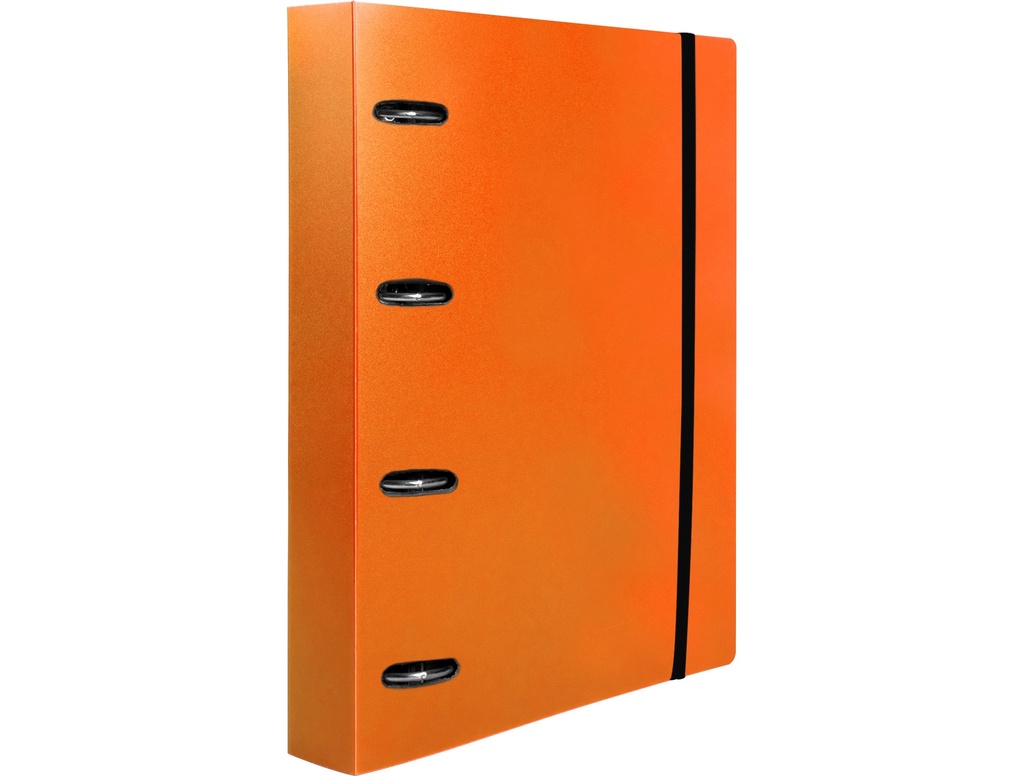 LIDERPAPEL - CARPETA CON RECAMBIO A4 CUADRO 5MM 100 HOJAS 80G POLIPROPILENO 4 ANILLAS 40MM NARANJA FLUOR (Ref.CH68)