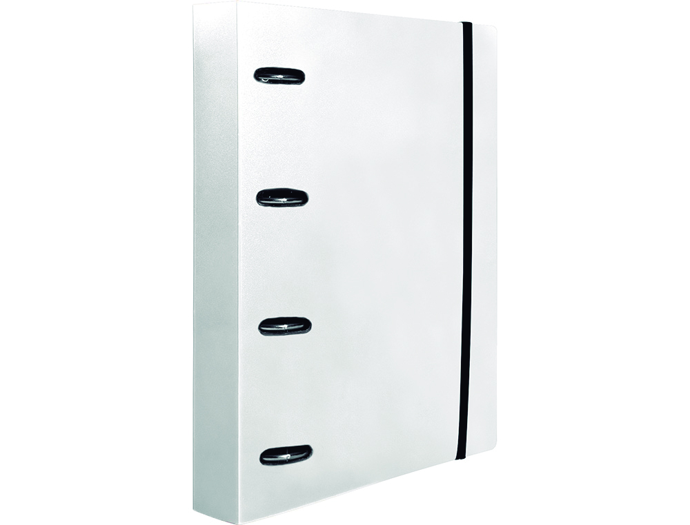LIDERPAPEL - CARPETA CON RECAMBIO A4 CUADRO 5MM 100 HOJAS 80G POLIPROPILENO 4 ANILLAS 40MM TRANSPARENTE (Ref.CH63)