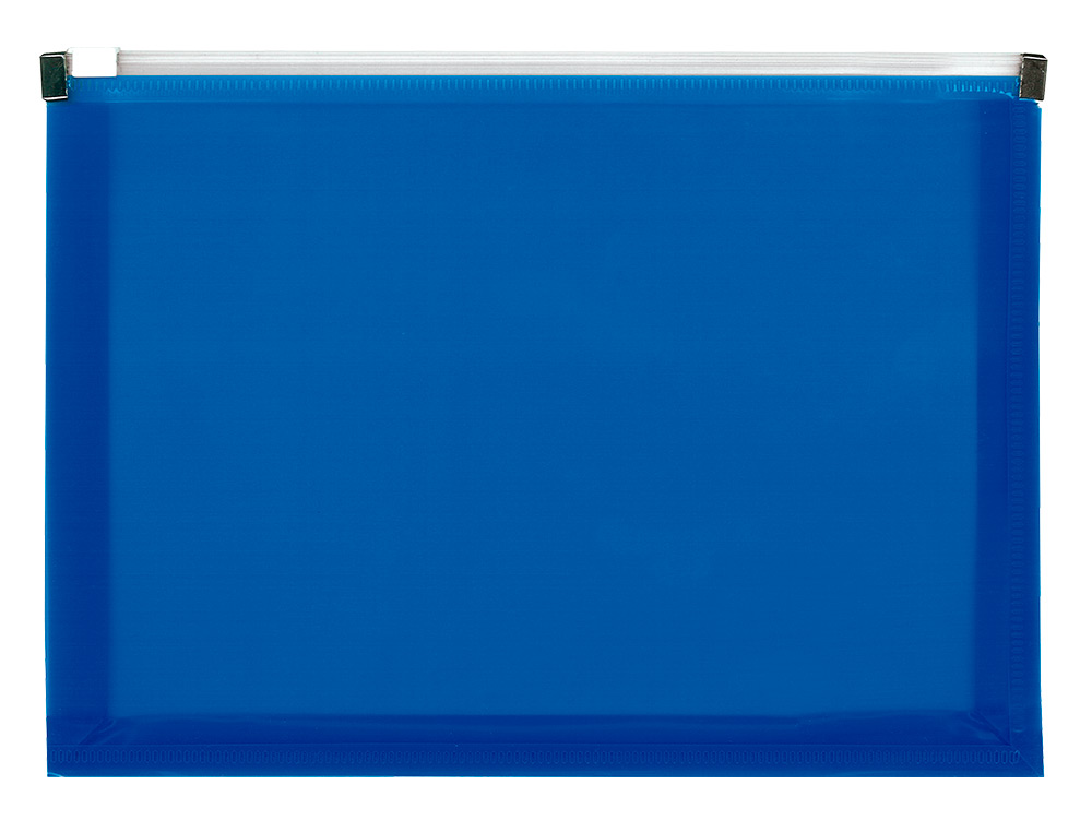 LIDERPAPEL - CARPETA DOSSIER A4 CIERRE DE CREMALLERA AZUL TRANSLUCIDO (Ref.CH79)