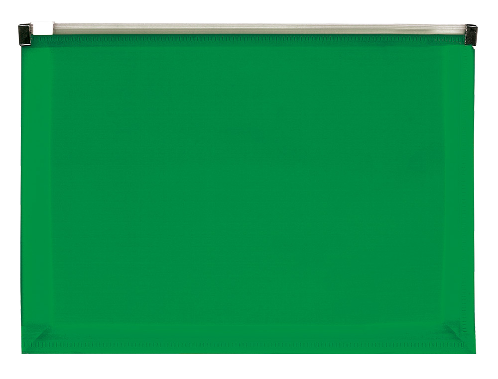 LIDERPAPEL - CARPETA DOSSIER A4 CIERRE DE CREMALLERA VERDE TRANSLUCIDO (Ref.CH81)