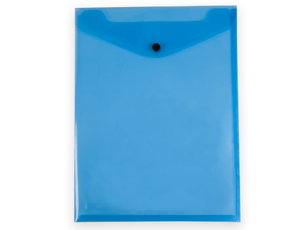 LIDERPAPEL - CARPETA DOSSIER BROCHE POLIPROPILENO DIN A4 FORMATO VERTICAL CON FUELLE AZUL TRANSLUCIDO (Ref.DS86)