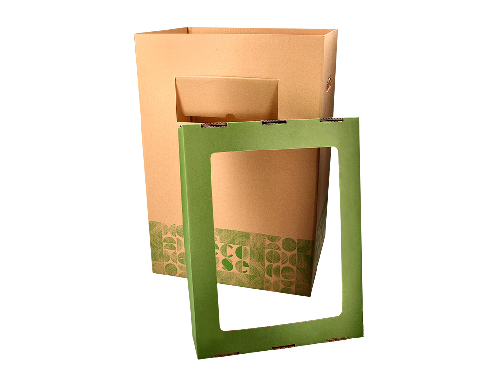LIDERPAPEL - CONTENEDOR PAPELERA RECICLAJE ECOUSE CARTON 100% RECICLADO Y RECICLABLE 70 LITROS 450X350X650 MM (Ref.CO01)