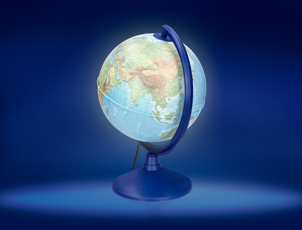 LIDERPAPEL - GLOBO TERRAQUEO CON LUZ FISICO Y POLITICO DIAMETRO 20 CM (Ref.GL03)