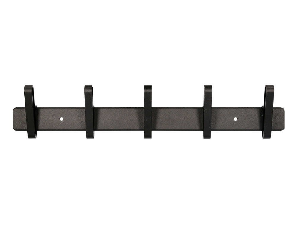 LIDERPAPEL - PERCHERO PARED METALICO 5 COLGADORES COLOR NEGRO 430X88X55 MM (Ref.PH02)