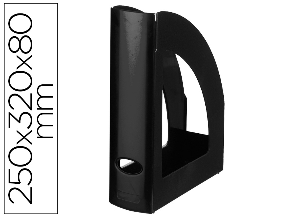 LIDERPAPEL - REVISTERO PLASTICO ECOUSE 100% RECICLADO COLOR NEGRO (Ref.RR01)