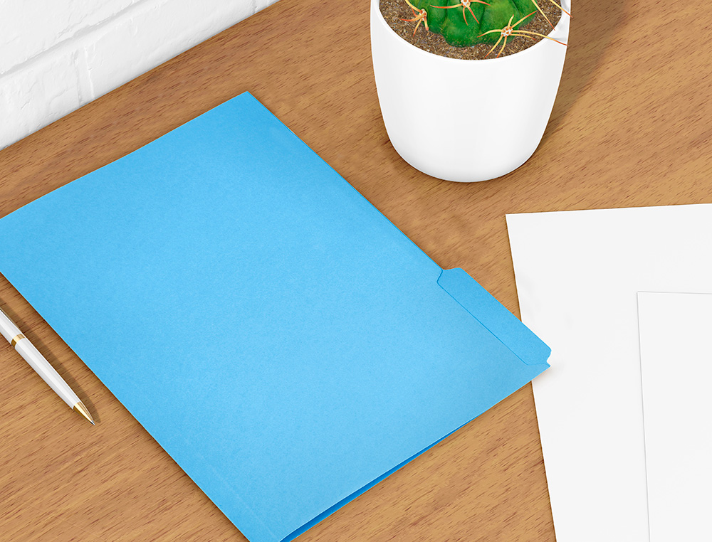 LIDERPAPEL - SUBCARPETA CARTULINA FOLIO PESTAÑA INFERIOR 240G/M2 AZUL (Ref.SC44)