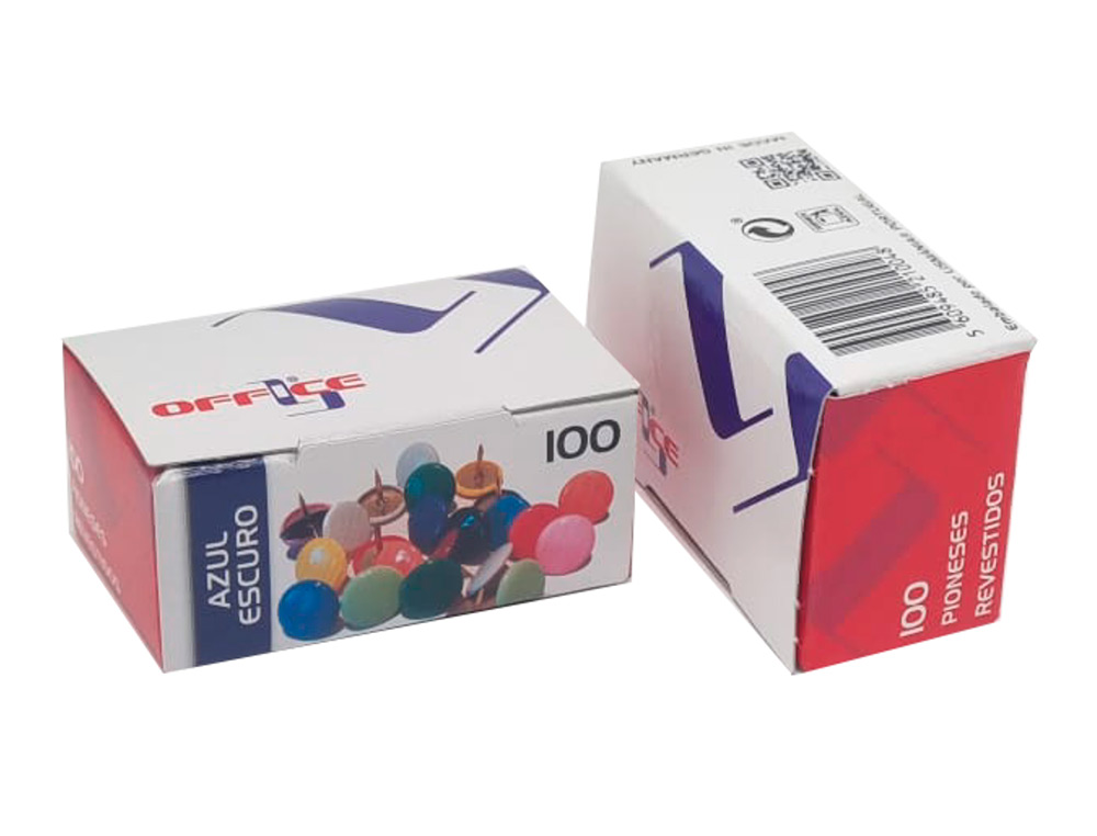 LISMANIA - CHINCHETA OFFICE COLOR AZUL CAJA DE 100 UNIDADES (Ref.7PIOLMA.06)