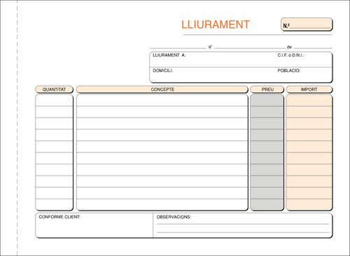 LOAN - TALONARIO CATALAN ENTREGAS 4º APDO DUPLI (Ref.T-49/C)