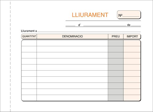LOAN - TALONARIO CATALAN ENTREGAS 8º APDO TRIPLI (Ref.T-54/C)