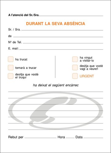 LOAN - TALONARIO CATALAN LLAMADAS TELEFONO 8º NATU (Ref.T-62/C)