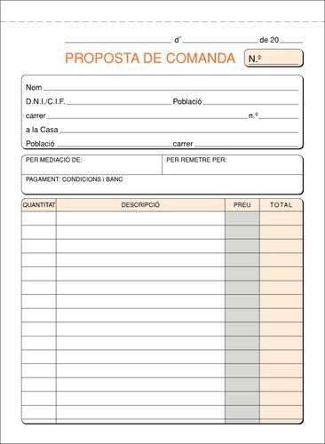 LOAN - TALONARIO CATALAN PEDIDOS 4º NATU DUPLI (Ref.T-71/C)