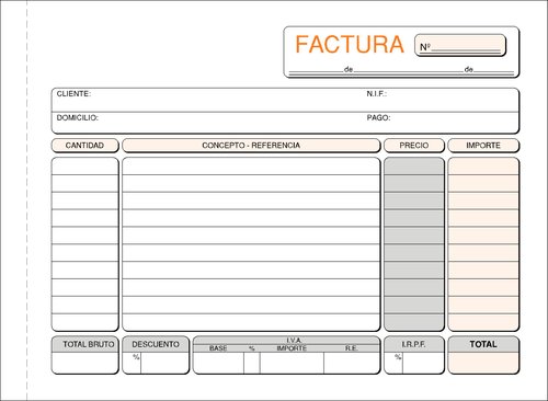 LOAN - TALONARIO FACTURAS 4º APAISADO (Ref.T-4)