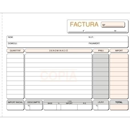 LOAN - TALONARIO FACTURAS 4º APDO TRIPLI (Ref.T-66)