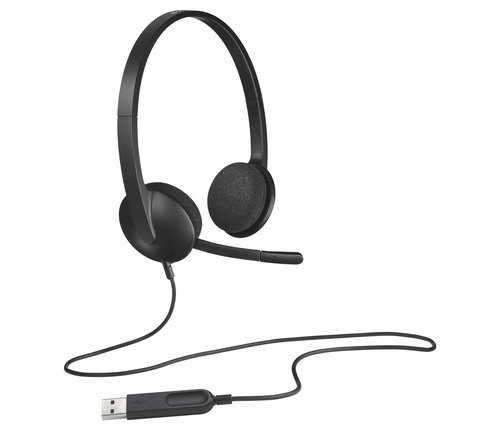 LOGITECH - AURICULARES CON MICRÓFONO, CONEXIÓN USB, CABLE DE 1´8 M, DIADEMA FLEXIBLE, STEREO - MODELO H340 (Ref.981-000475)
