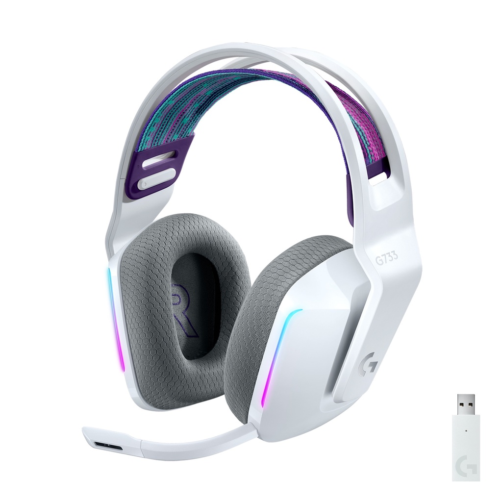 LOGITECH - Auriculares G733 con Microfono Inalambricos Lightspeed RGB para GAMING (Ref.981-000883)