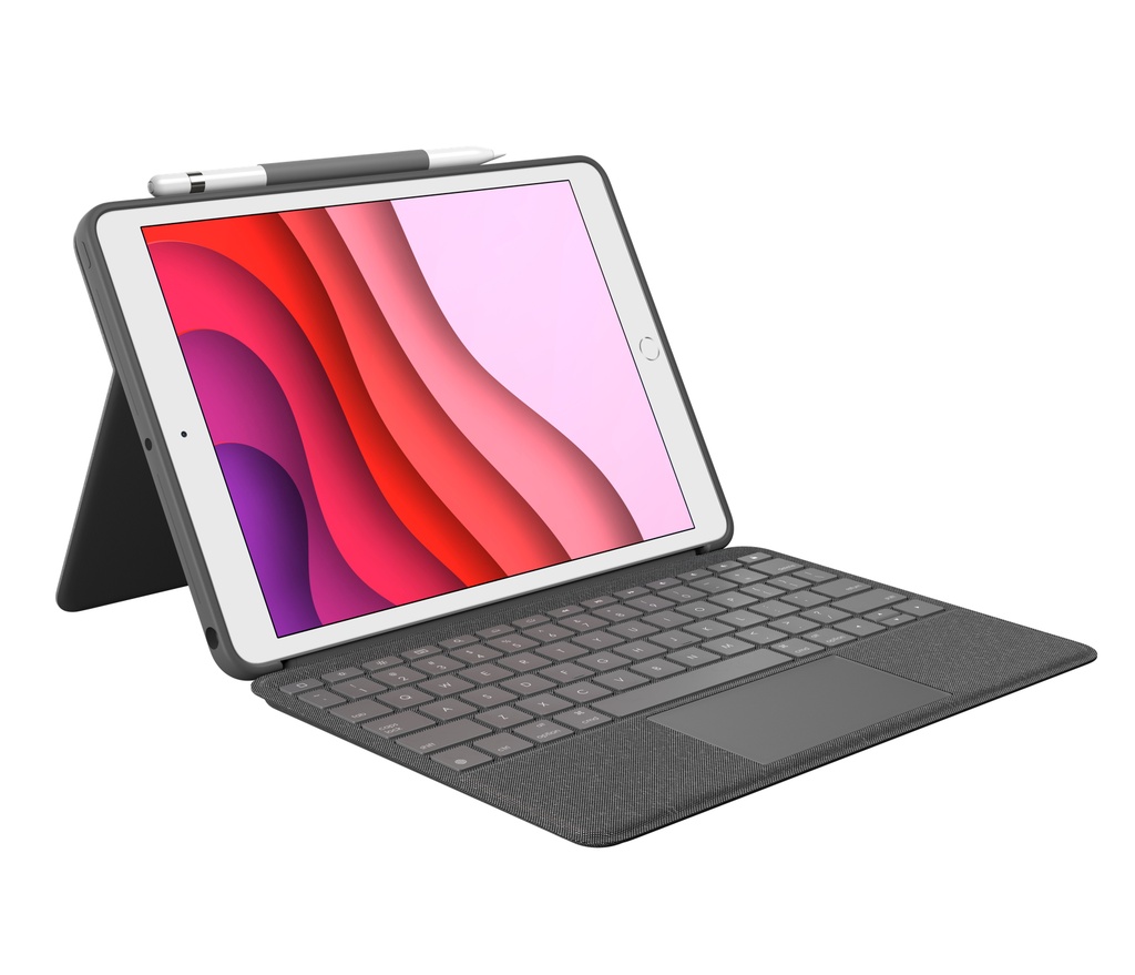 LOGITECH - Funda con Teclado Combo Touch para Tablets Apple Ipad 7ª/ 8ª/ 9ª Generación 10.2 Gris (Ref.48141)