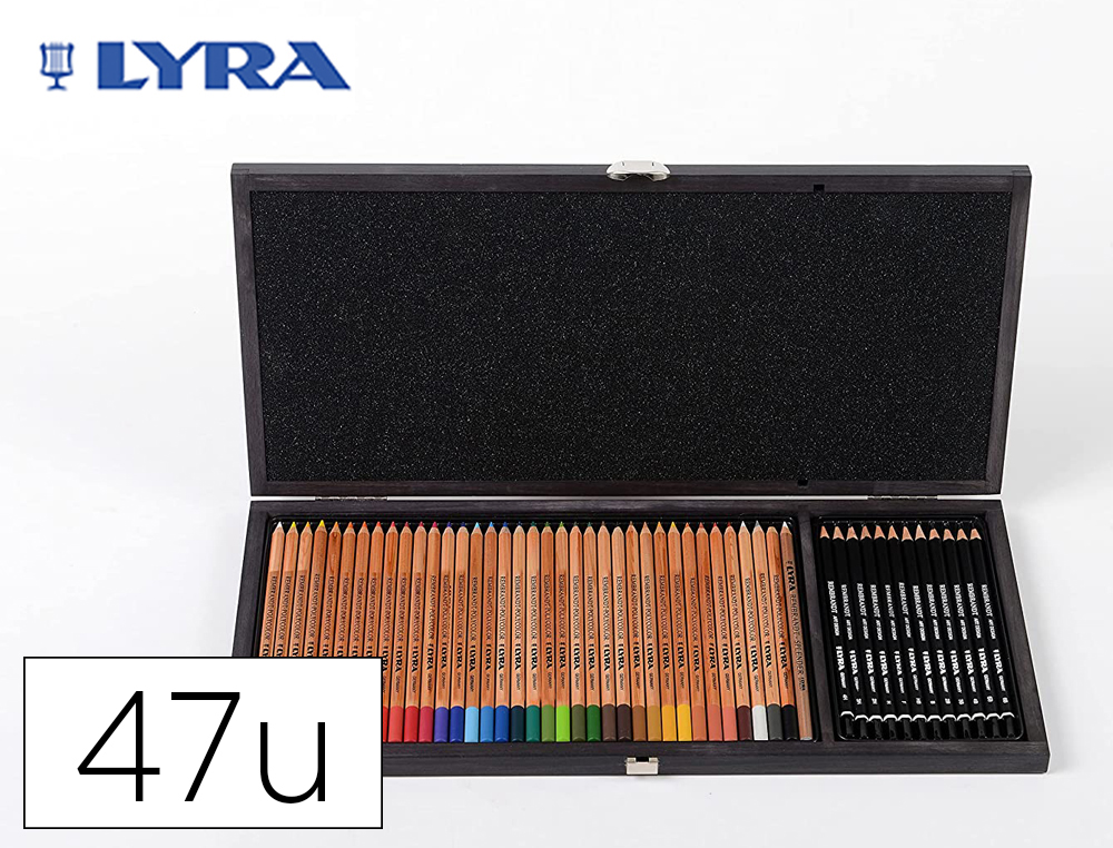 LYRA - REMBRANDT SET DE DIBUJO MALETÍN DE MADERA 47 PIEZAS C/SURTIDOS (Ref.L2054001)
