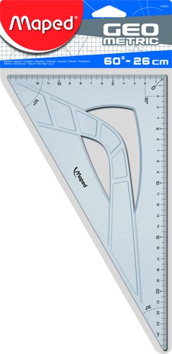MAPED - CARTABÓN GEOMETRIC 60º LADO MAYOR DE 26 CM EN BOLSA -20U- (Ref.242626)