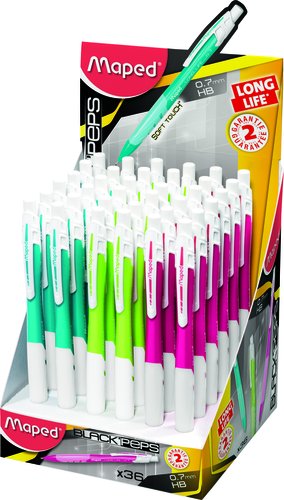 MAPED - PORTAMINAS BLACK PEPS LONG LIFE 0,7 mm EXPOSITOR de 36 (Ref.564140)