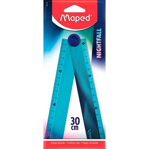 MAPED - REGLA PLEGABLE NIGHTFALL 15/30 CM BLISTER AZUL (Ref.281018)