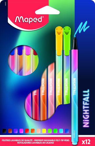 MAPED - ROTULADORES NIGHTFALL TRIANGULARES ESTUCHE 12 C/SURTIDOS (Ref.844400)