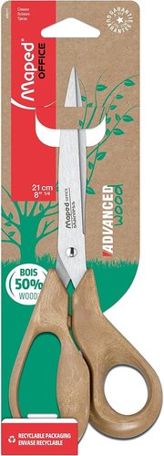 MAPED - TIJERAS ADVANCED WOOD ASIMÉTRICA 21CM MARRÓN (Ref.499111)