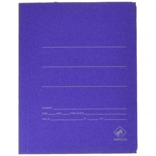 MARIOLA - CARPETA CARTON AZUL 500 GR./M2. CUARTO GOMA SENCILLA (Ref.1040)