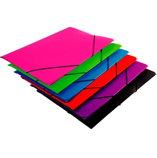 MARIOLA - CARPETA CON GOMAS PP 450 MICRAS SOLAPA 8º COLORES SURTIDOS (Ref.1025PSU)