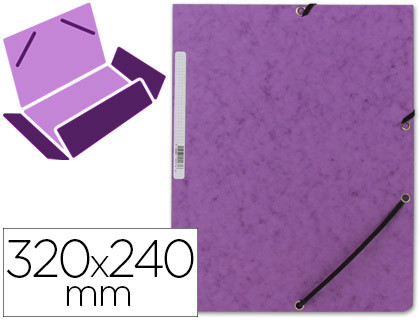 MARIOLA - CARPETA de GOMAS y SOLAPAS SIMILPRESPAN CARTON FORRADO Fº VIOLETA (Ref.1525VI)