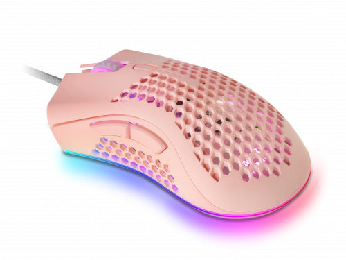 MARS GAMING - , Ratón Gaming RGB Ultraligero Rosa (Ref.MMEXP)