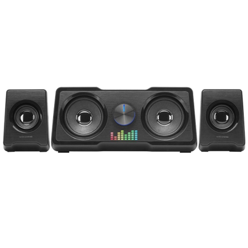 MARS GAMING - Altavoces Compactos Gaming 2.2 RGB Flow Subwoofer + 4 Altavoces Activos Sonido DSP 35W Negro (Ref.MS22)