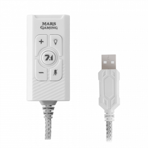 MARS GAMING - Tarjeta de Sonido Externa 7.1 USB Blanca (Ref.MSC2W)