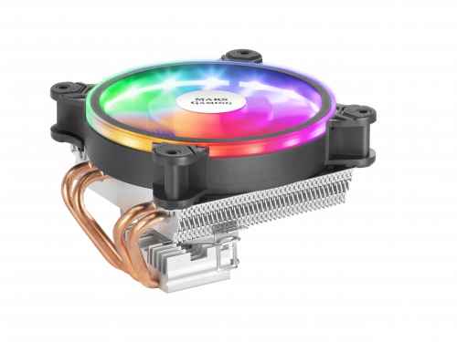 MARS GAMING - CPU COOLER, ARGB 12CM PWM FAN, 4X HEATPIPE, 140W, BLACK (Ref.MCPU220)