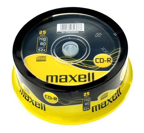 MAXELL - CD-ROM 700 MB 80 min. 52x TARRO DE 25 (Incluye Canon LPI de 2.00 €) (M184) (Ref.628522)